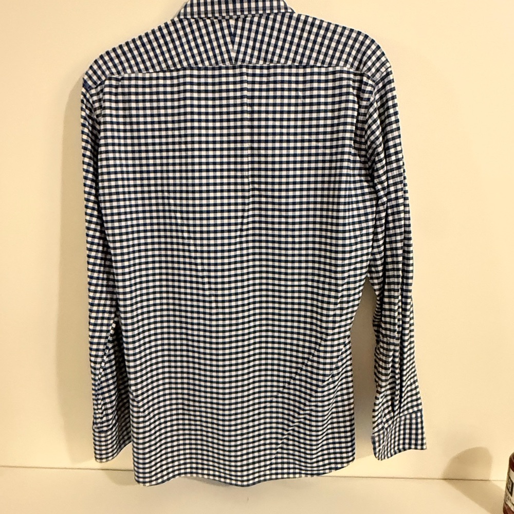 Navy Gingham Button-Down Performance Fabric Shirt… - image 4